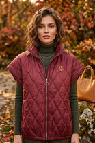 QUILTED SHORT SLEEVE PUFFER JACKET