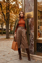 FAUX-LEATHER BELTED CULOTTES