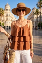 LAYERED RUFFLE CAMI TOP