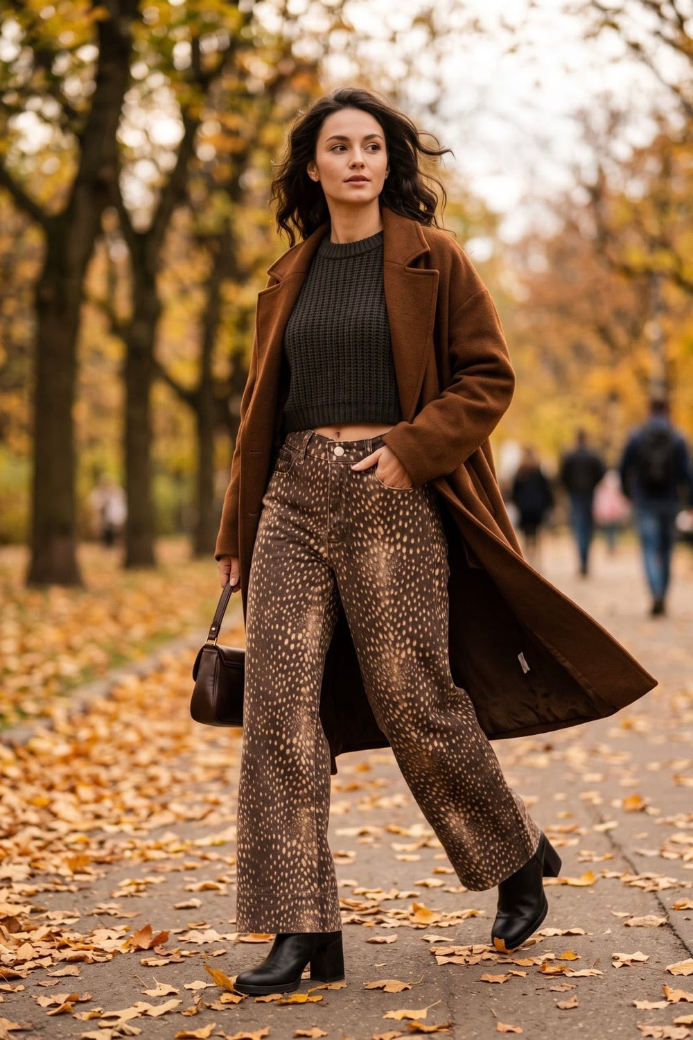 WIDE LEG BAMBI PRINT JEANS