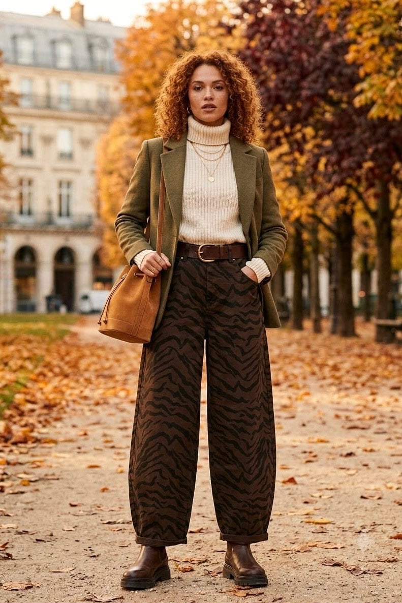 ANIMAL PRINT BALLOON JEANS
