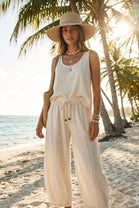 DRAWSTRING WIDE LEG TROUSER
