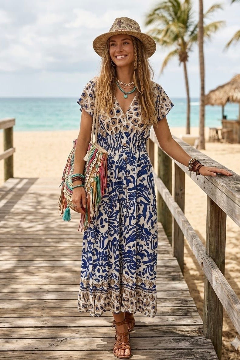 PRINTED BUTTON DOWN MAXI(MIXED COLOUR PACK)