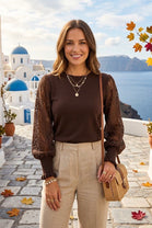 LACE SLEEVE KNIT JUMPER