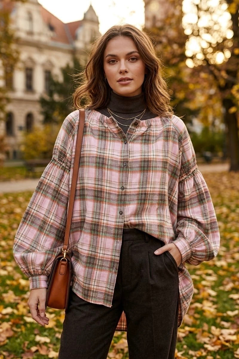 CHECK OVERSIZED SHIRT