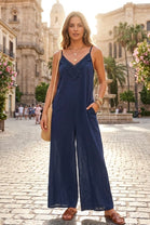 CROCHET TRIM CAMI WIDE LEG JUMPSUIT