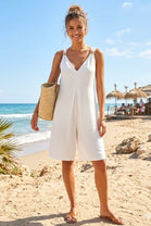GOLD-TONE CIRCLE BUCKLE PLAYSUIT