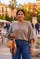 OVERSIZED ADJUSTABLE BUBBLE SLEEVE FINE KNIT JUMPER