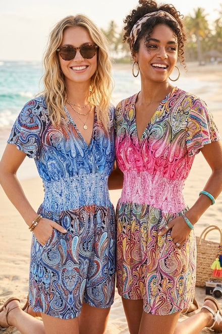 PAISLEY PRINT PLAYSUIT(MIXED COLOUR PACK)