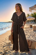 CRINKLE FRONT TIE LOUNGEWEAR