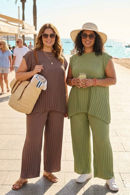 PLISSE CO-ORD SET(MIXED COLOUR PACK)