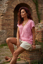 EMBROIDERY V-NECK TOP