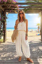 BUTTON DETAIL HAREM TROUSERS