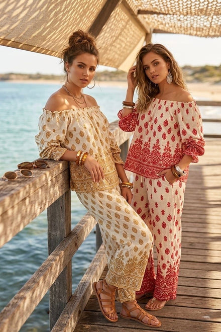 OFF SHOULDER PAISLEY PRINT SET (MIX PACK)