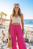 STRIPE COTTON BEACH TROUSER