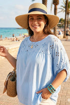 BRODERIE TRIM OVERSIZED TOP