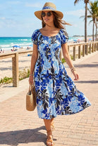 FLORAL BUTTON DETAIL MIDI DRESS(MIXED COLOUR PACK)