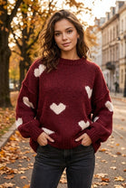 HEART KNITTED OVERSIZED JUMPER