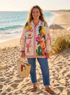 TROPICAL PRINT OVERSIZED SHIRT