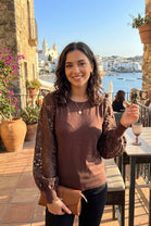 FLORAL LACE SLEEVE JUMPER