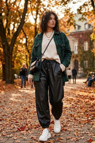 DRAWSTRING PU-TRACK TROUSER