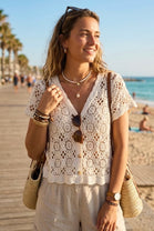 CROCHET BUTTON CARDIGAN