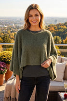 TEXTURED WOOL PONCHO