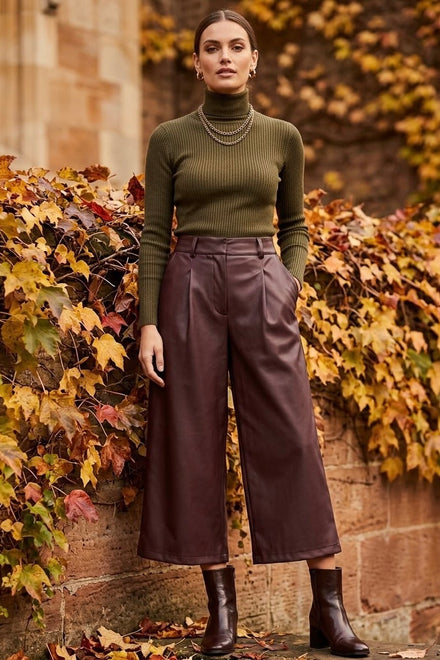 FAUX LEATHER CULOTTE