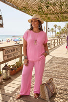 PLEATED CAP SLEEVE LOUGEWEAR