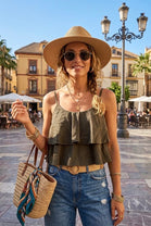 LAYERED RUFFLE CAMI TOP