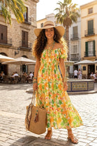 CREW NECK FLORAL BUTTON MAXI(MIXED COLOUR PACK)