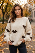 HEART KNITTED OVERSIZED JUMPER