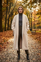 TEXTURED WOOL LONGLINE CARDIGAN