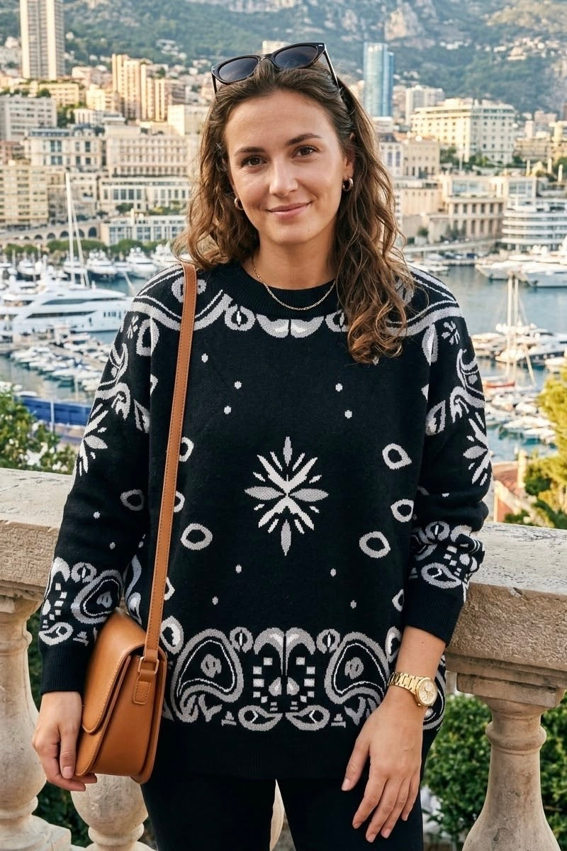 BANDANA PRINT OVERSIZED JUMPER