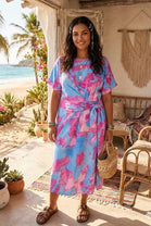 TIE-DYE FRONT KNOT DRESS