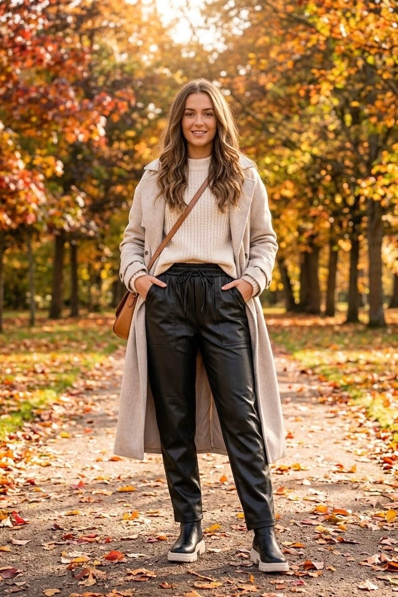 PU DRAWSTRING TROUSER