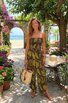 BANDEAU  PRINT SPLIT LEG JUMPSUIT