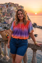 TIE DYE BUBBLE HEM TOP (MIX PACK )