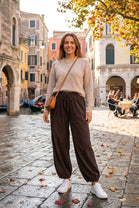 CORDUROY HAREM DRAWSTRING TROUSER