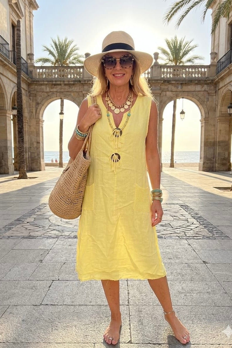 LINEN BUTTON DETAIL TUNIC