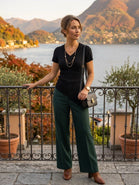 CAP SLEEVE V-NECK ASYMMETRIC RIBBED KNIT TOP