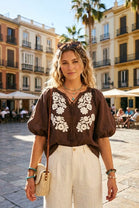 FRONT EMBROIDERED BLOUSE