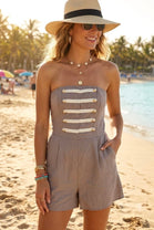 MILITARY STYLE BUTTON DETAIL PLAYSUIT