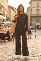 SIDE-TIE WRAP TOP AND WIDE LEG CO-ORD SET