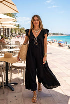 FLUTTER SLEEVE WIDE LEG JUMPSUIT