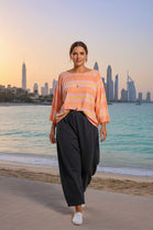 COLOUR STRIPPED OVERSIZED SWEAT