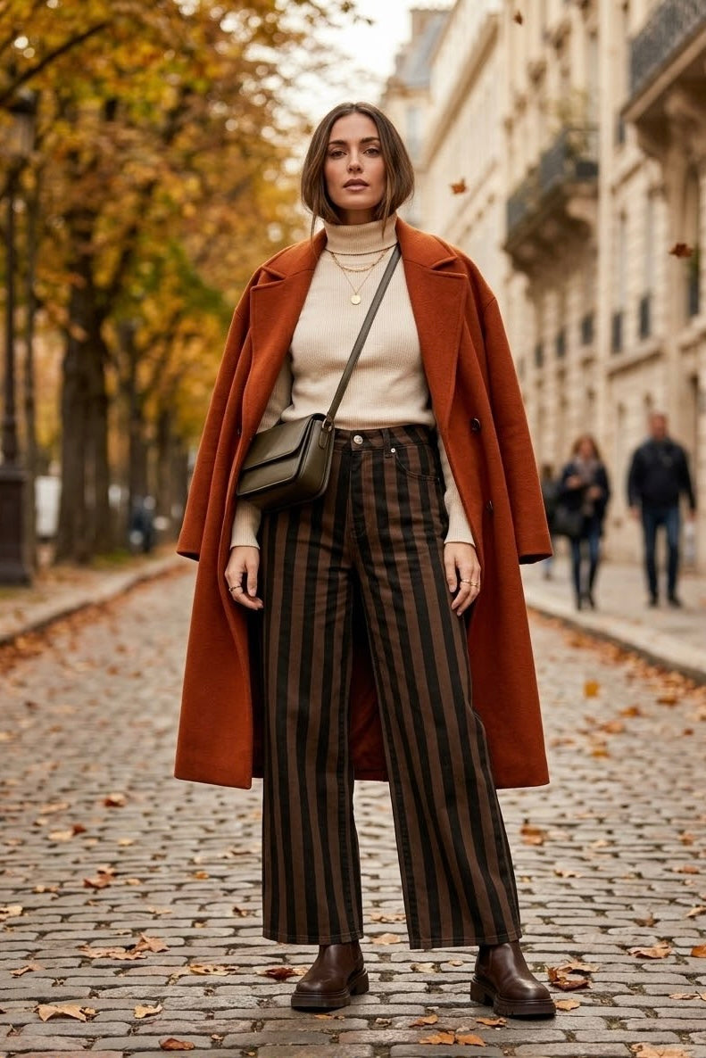 DADFIT STRIPE  BROWN JEANS
