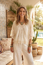 LACE CROCHET BATWING TOP