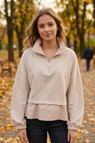 HALF-ZIP LAYERED 2-IN-1 SWEATSHIRT