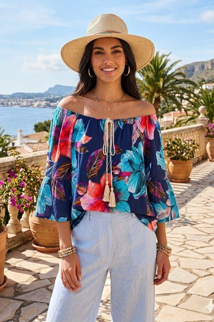 FLORAL OFF THE SHOULDER BLOUSE